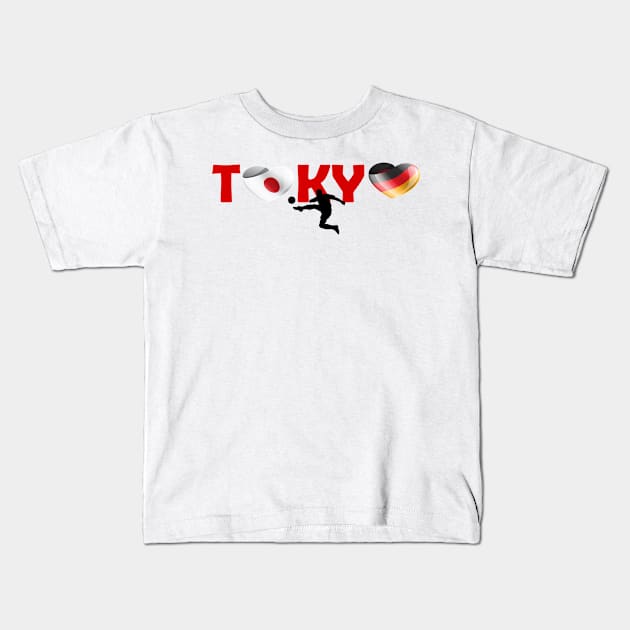 Sports games in Tokyo: Football team from Germany (DE) Kids T-Shirt by ArtDesignDE